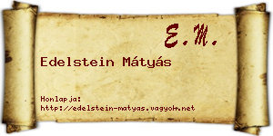 Edelstein Mátyás névjegykártya